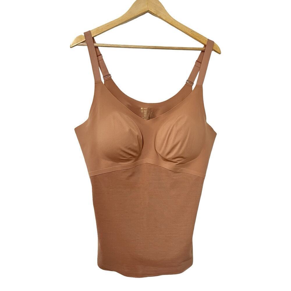 HoneyLove Liftwear Cami Tank Top Size‎ 2X Sand Tan Seamless Shaping V-Veck